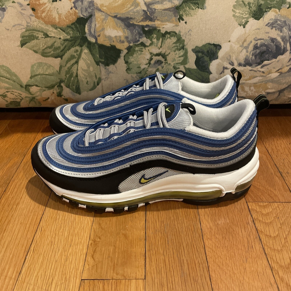 NEW Nike Women's Air Max 97 Shoes Atlantic Blue/Yellow DQ9131 400 Women's Sz 7.5 - Picture 3 of 5